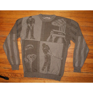 Vtg Shenandoah Golf Chunky Sweater Crewneck Men’s LT Made In USA 100% Cotton